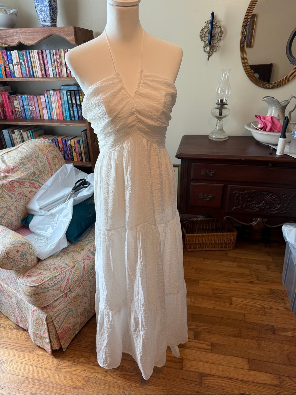 White Halter Maxi Dress - Elegant Summer Sundress